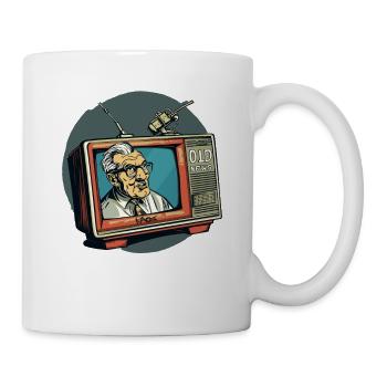 Vieilles nouvelles - Reportage télévisé vintage - Mug blanc - blanc - Droite
