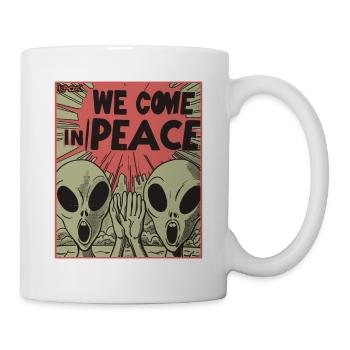 Vintage Alien Invasion in Frieden - Tasse - Weiß - Rechts