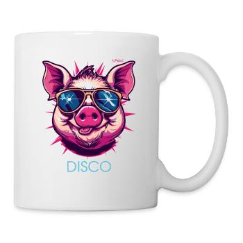 Disco Schwein - Tasse - Weiß - Rechts