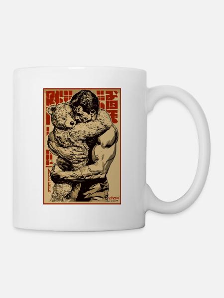 Ich habe dich vermisst, Mann umarmt Bären - Tasse - Weiß
