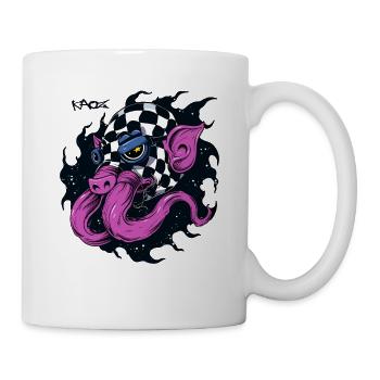 Le cochon pilote à carreaux de la course à l’espace - Mug blanc - blanc - Droite