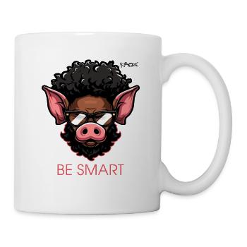Soyez malin ! Cochon intelligent avec des lunettes - Mug blanc - blanc - Droite