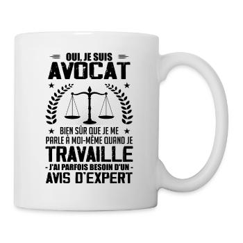 Oui Je Suis Avocat Humour - Cadeau D'anniversaire - Mug blanc - blanc - Droite