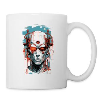 Cybernetic Cyborg Future Sci-Fi Head - Mug - white - Right