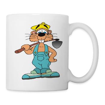 Hamster gärtnert - Tasse - Weiß - Rechts