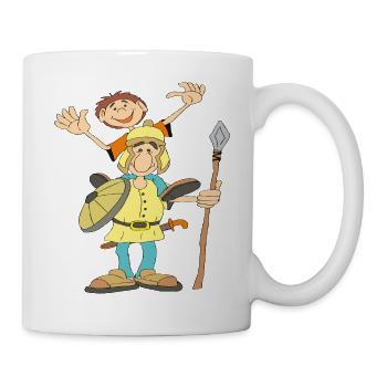 Traditioneller Soldat mit Schild - Tasse - Weiß - Rechts
