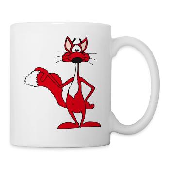 Red fox smiling cheerfully - Mug - white - Right