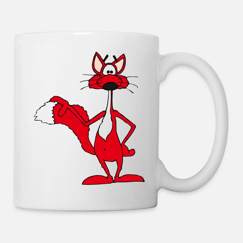 Rotfuchs lächelt fröhlich - Tasse - Weiß