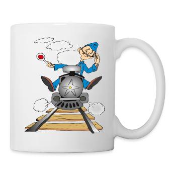 Old steam train locomotive - Mug - white - Right