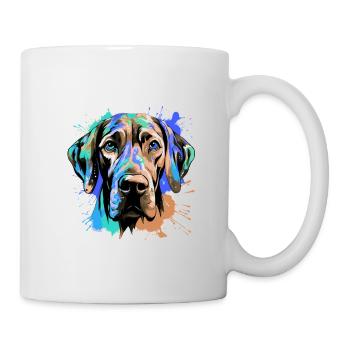 Great Dane Dog Head Portrait Colorful - Mug - white - Right