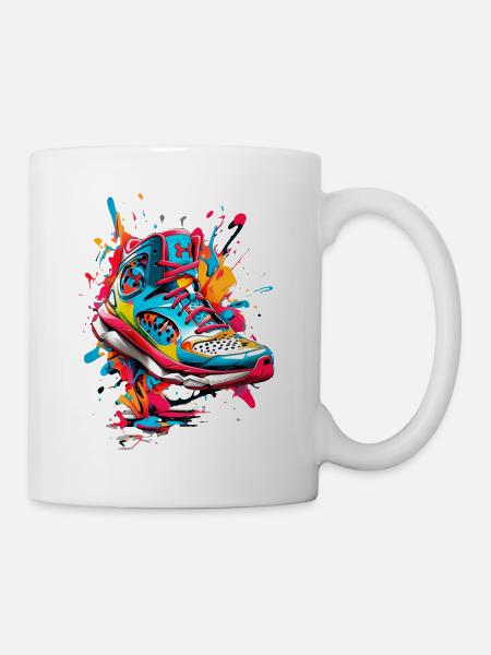 Sneaker graffiti coloré - Mug blanc - blanc