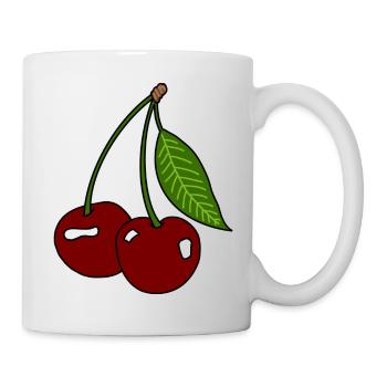Kirschen - Tasse - Weiß - Rechts