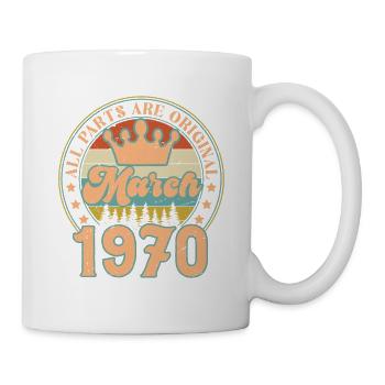 Mars 1970. Cadeau d’anniversaire mars 1970. March. - Mug blanc - blanc - Droite