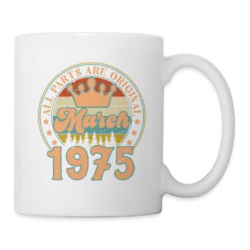 March 1975. March 1975 Birthday Gift. March. - Mug - white - Right