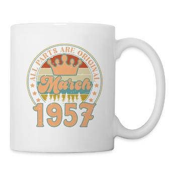 März 1957. März 1957 Geburtstagsgeschenk. März. - Tasse - Weiß - Rechts