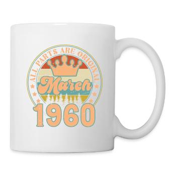 Mars 1960. Cadeau d’anniversaire mars 1960. March. - Mug blanc - blanc - Droite