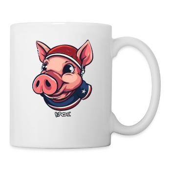 Ein patriotisches Sport Schwein - Tasse - Weiß - Rechts