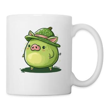 Cute funny avocado pig - Mug - white - Right