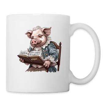 Ludwig van Pighoven: Classical music from pigs - Mug - white - Right