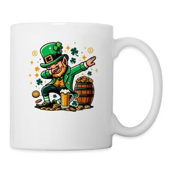Synchronisation Leprechaun Irisches St. Patricks Day Bier - Tasse - Weiß - Rechts