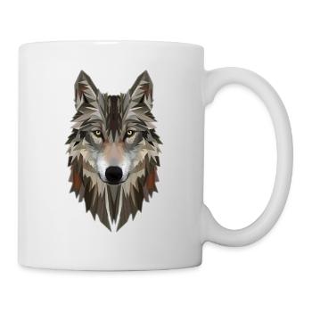 Majestic Polygon Wolf Portrait - Mug - white - Right