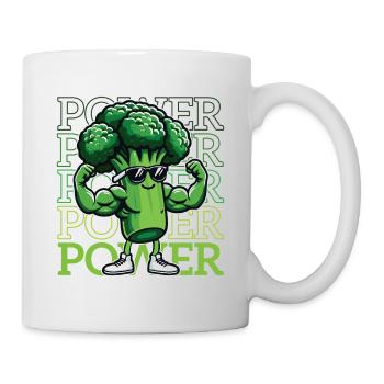 Vegan Vegetarian Broccoli Fitness Bodybuilding - Mug - white - Right