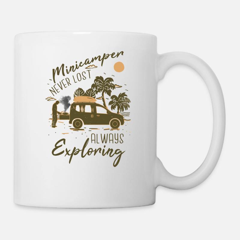 Minicamper Urlaub Camping-Camper Microcamper - Tasse - Weiß