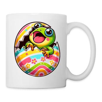 Colorful Easter egg with hatching frog design - Mug - white - Right
