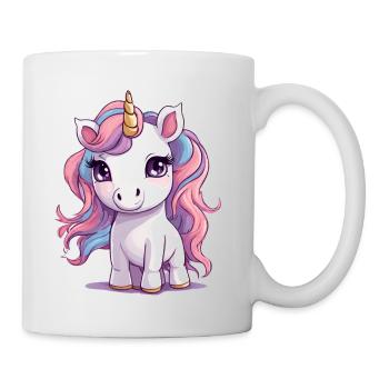 Bezauberndes, kleines Einhorn - Tasse - Weiß - Rechts