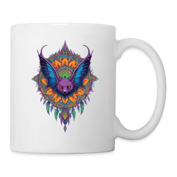 Fascinating bat in spiritual mandala - Mug - white - Right