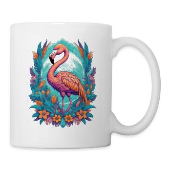 Flamingo Spirit Tier Mandala Traumfänger Design - Tasse - Weiß - Rechts