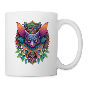 Fledermaus Mandala Traumfänger Design - Tasse - Weiß - Rechts