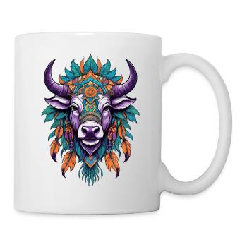 Cow Spiritual Mandala Design - Mug - white - Right