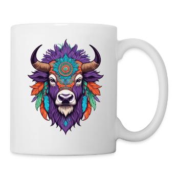 Bison Spiritual Mandala Dream Catcher Design - Mug - white - Right