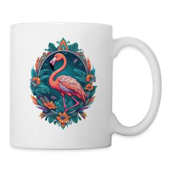 Flamingo Traumfänger Federschmuck Mandala Design - Tasse - Weiß - Rechts