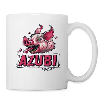 Humor Schweine Sau Parodie auf den Azubi - Tasse - Weiß - Rechts