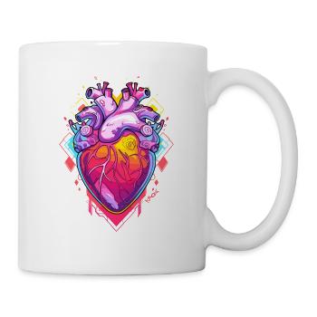 Candy colors glass heart - Mug - white - Right