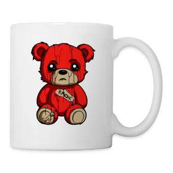 Une peluche ours un peu triste - Mug blanc - blanc - Droite