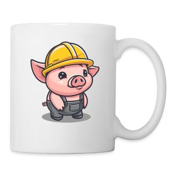 Work as a craftsman construction worker pig - Mug - white - Right