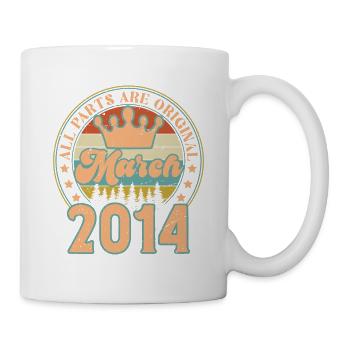März 2014. März 2014 Geburtstagsgeschenk. März. - Tasse - Weiß - Rechts
