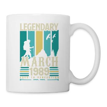March 1989 Anniversary, March 1989 Vintage Gift. - Mug - white - Right