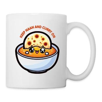 Kawaii « Keep Naan and Curry on » Design - Mug blanc - blanc - Droite