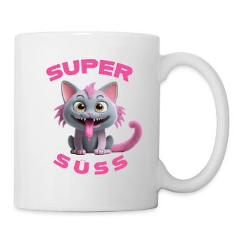 Monstre chat super mignon avec une longue langue - Mug blanc - blanc - Droite