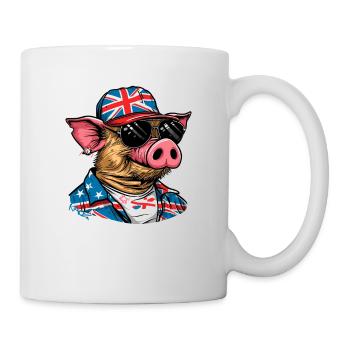 Cochon cool drôle de touriste britannique britannique - Mug blanc - blanc - Droite
