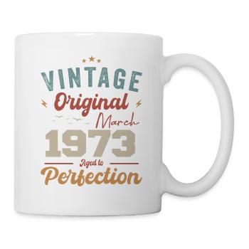 März 1973 Jahrgang geboren Vintage Geburtstag - Tasse - Weiß - Rechts