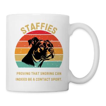 Staffordshire Bull Terrier Retro Sunset - Mug - white - Right