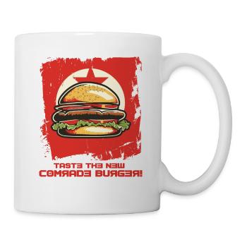 Goûtez au nouveau burger camarade : le fast-food - Mug blanc - blanc - Droite