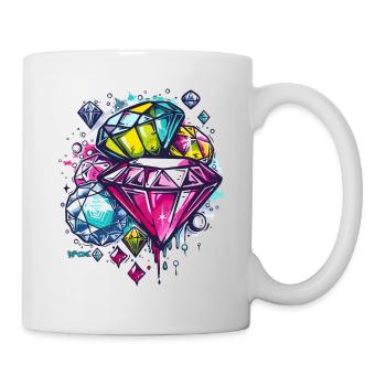 Skizze aus Diamanten, Rubinen und Juwelen - Tasse - Weiß - Rechts