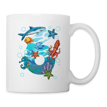 6. Geburtstag Meerestiere - Tasse - Weiß - Rechts