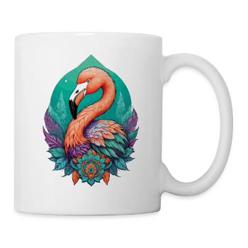 Flamingo Dream Catcher Feathers Mandala Design - Mug - white - Right